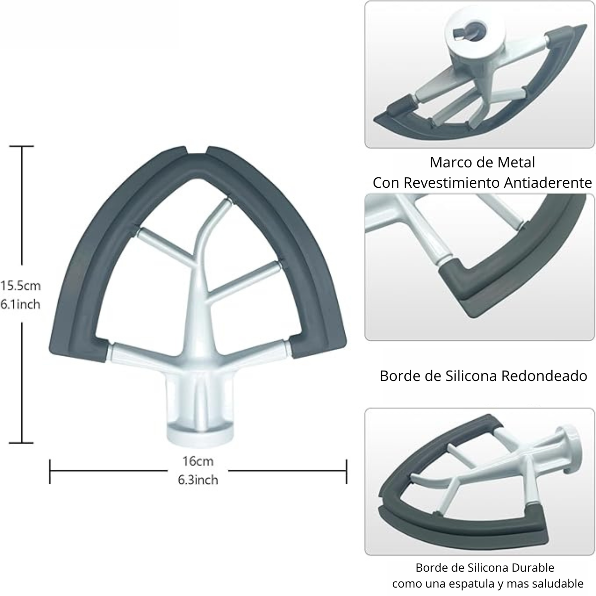 Batidor De Borde Flexible Para Kitchenaid De 4.5/5 de galón