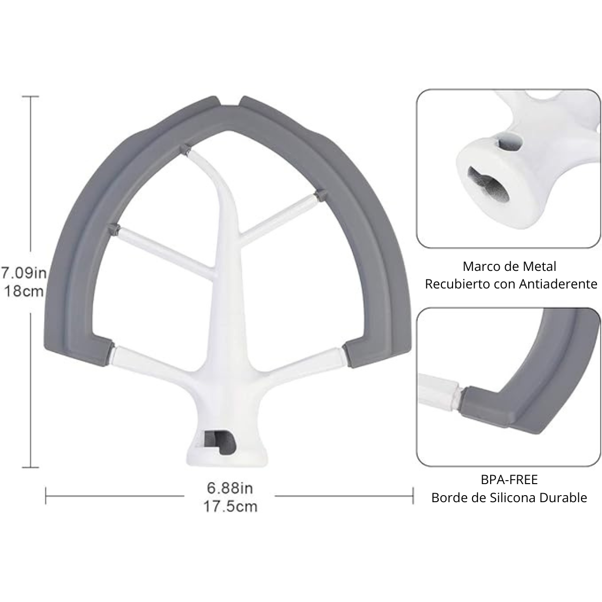 Batidor De Borde Flexible Para Kitchenaid De 6/4 De Galon