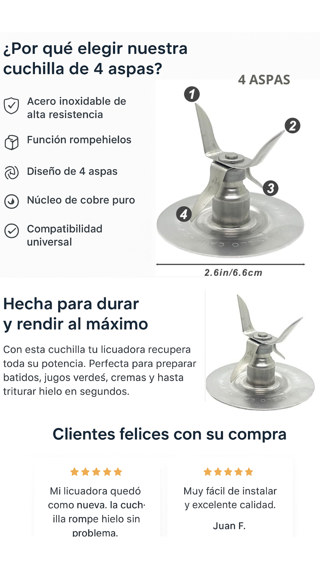 Kit Vaso Cuadrado + Base + Cuchilla 4 Aspas Para Licuadora Oster