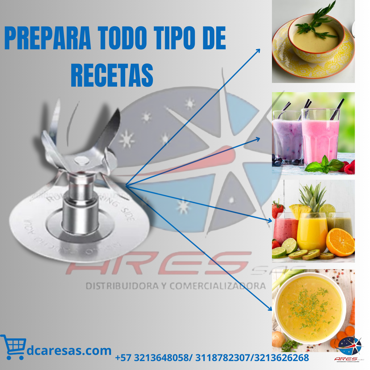 Kit Vaso Cuadrado + Base + Cuchilla 6 Aspas Para Licuadora Oster