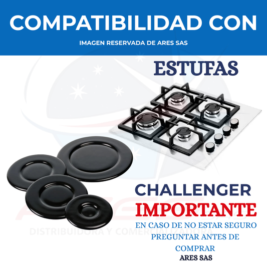 Juego X4 De Tapa Quemador Challenger Para Estufa A Gas