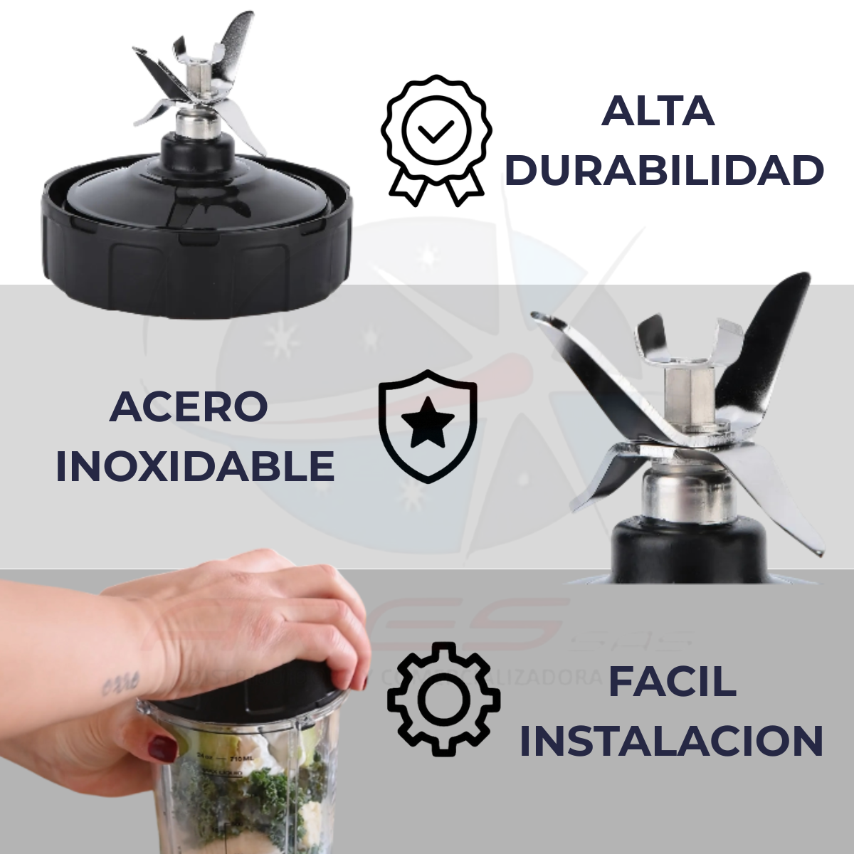 Kit Cuchilla + Aro Para Licuadora Suprema