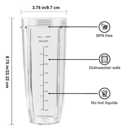 Kit Vaso + Cuchilla Para Licuadora Nutri Ninja De 7 Aletas