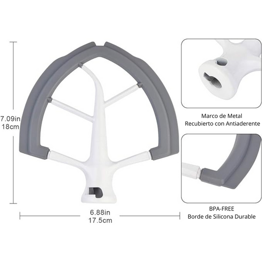 Batidor De Borde Flexible Para Kitchenaid De 6/4 De Galon