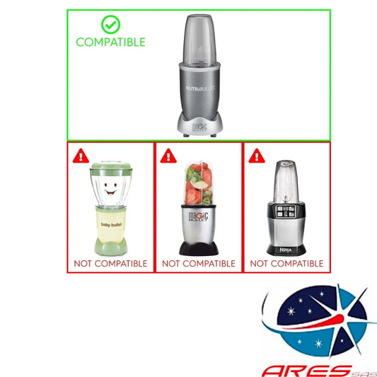 Kit 8 Piezas Repuestos Con Base-Cuchilla Nutribullet 600-900 W