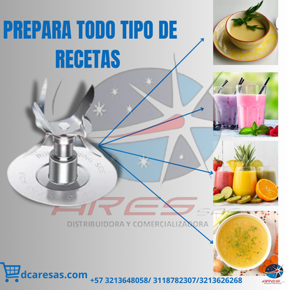 Kit Vaso Cuadrado + Base + Cuchilla 6 Aspas Para Licuadora Oster