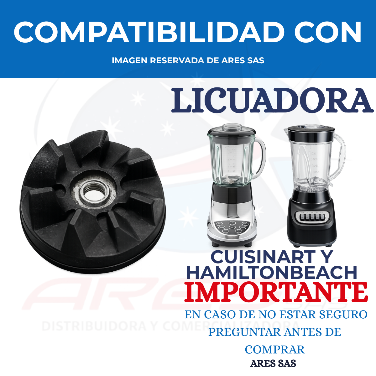 Acople Para Licuadora Cuisinart Y HamiltonBeach