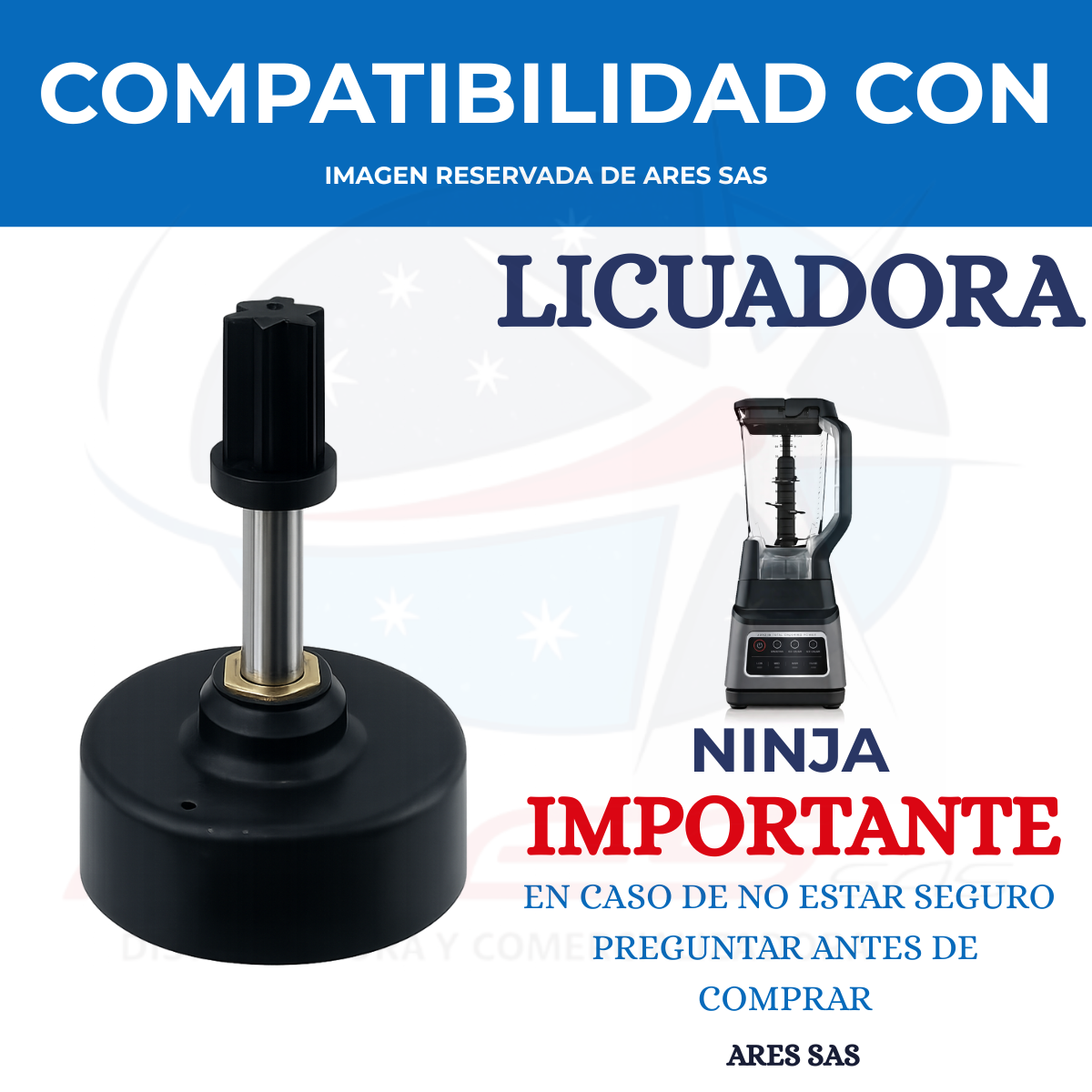 Kit Acople/Engranaje Mediano Para Licuadora Ninja