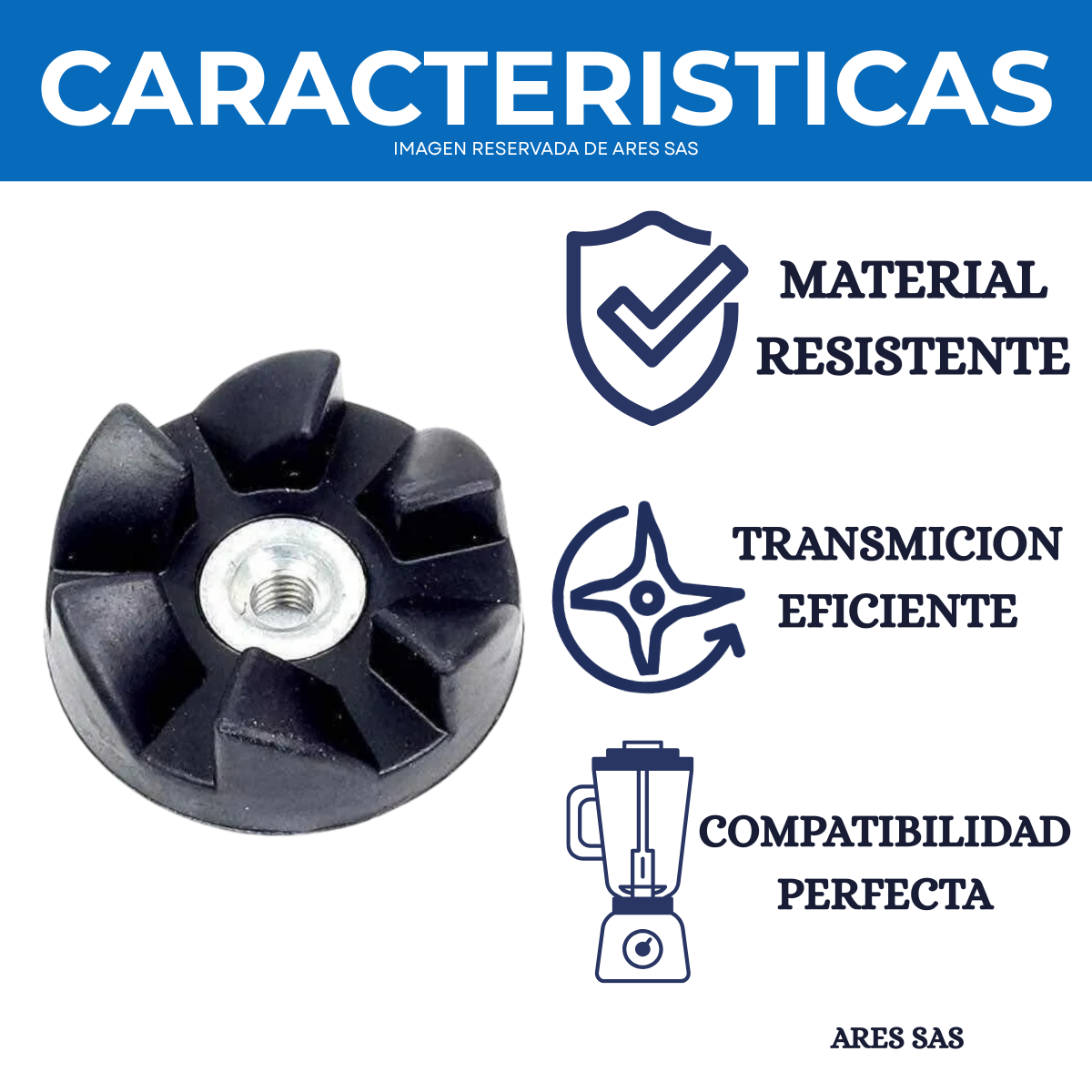 Acople Cuchilla Licuadora Nutribullet 600 y 900W