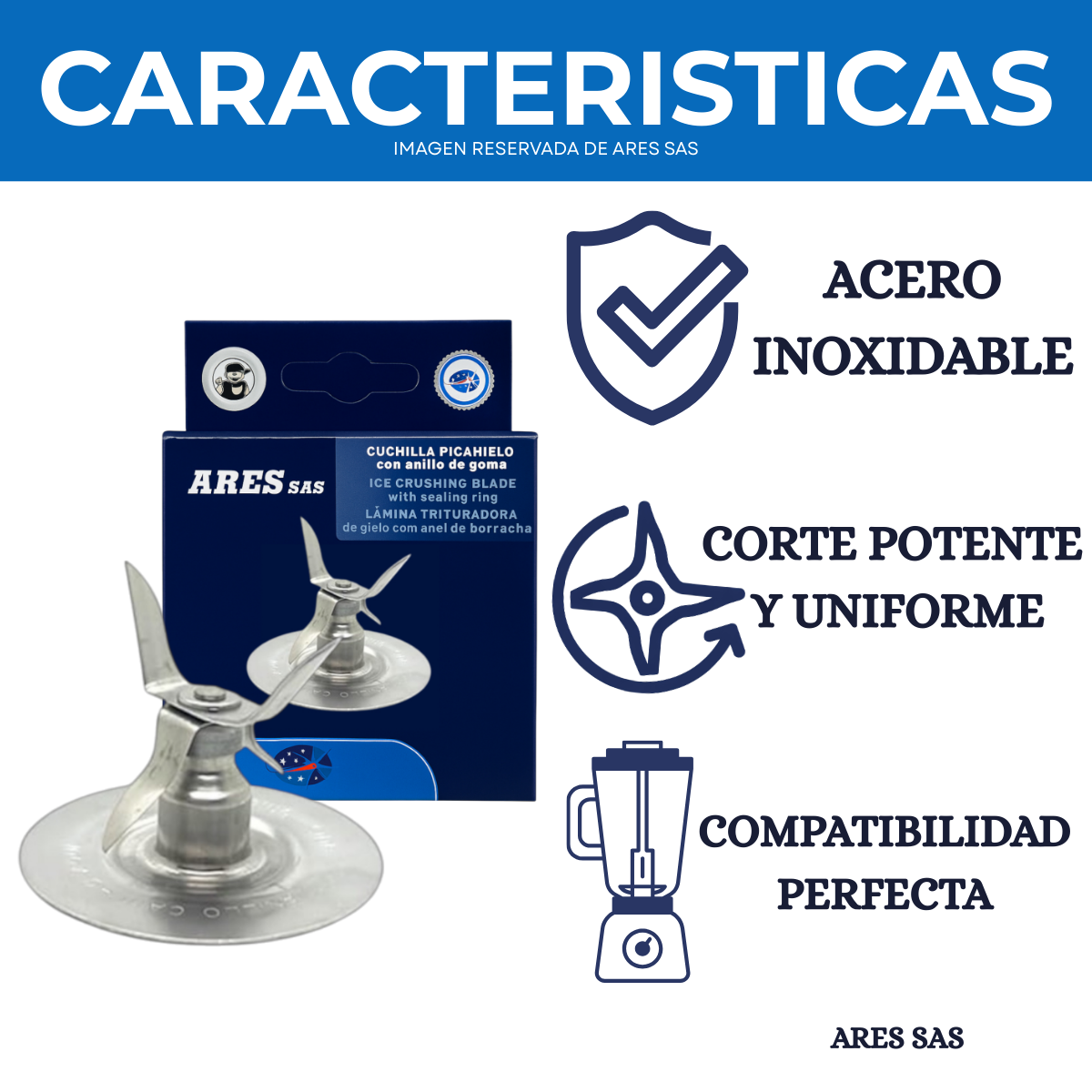 Cuchilla Para Oster 4  Aspas