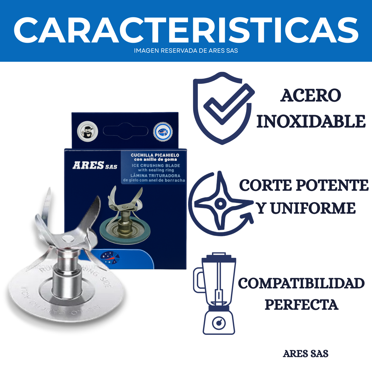 Cuchilla Para Oster Reversible 6 Aspas