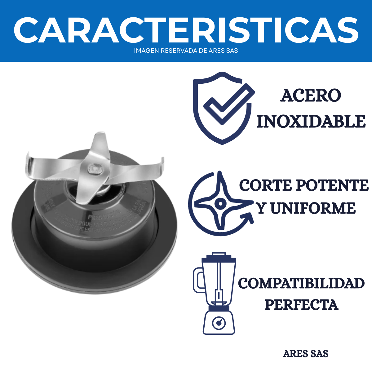 Cuchilla Fusión acople metálico licuadora B&D