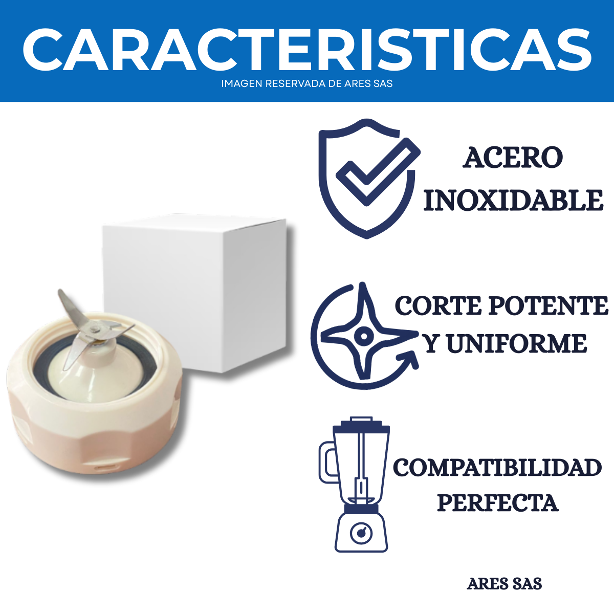 Cuchilla Para Licuadora Kalley de Base