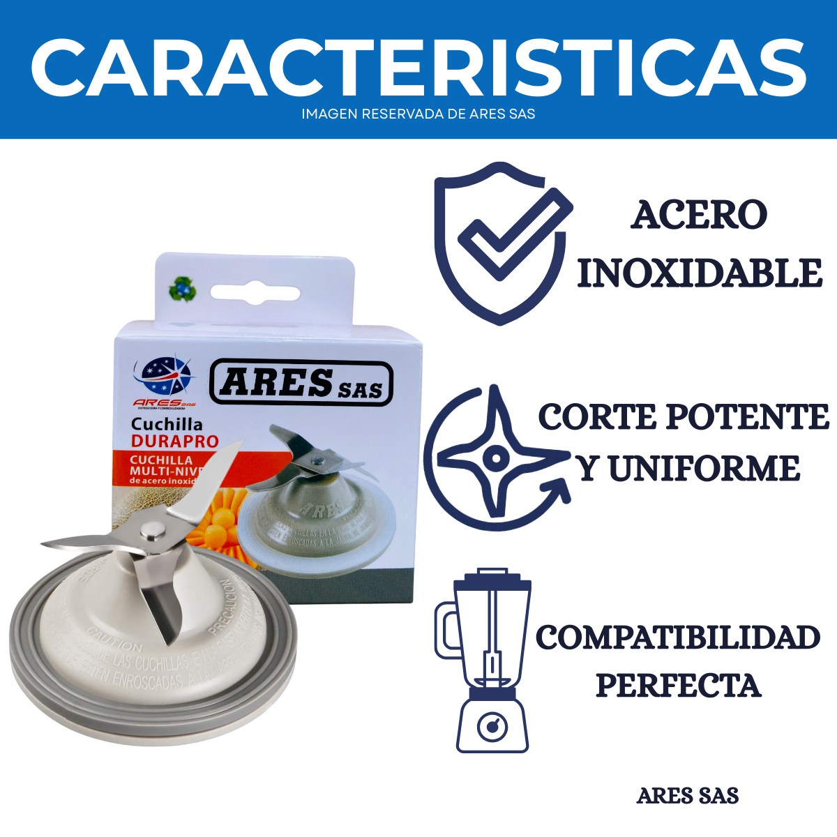Cuchilla para licuadora Black and Decker Turbo Pro