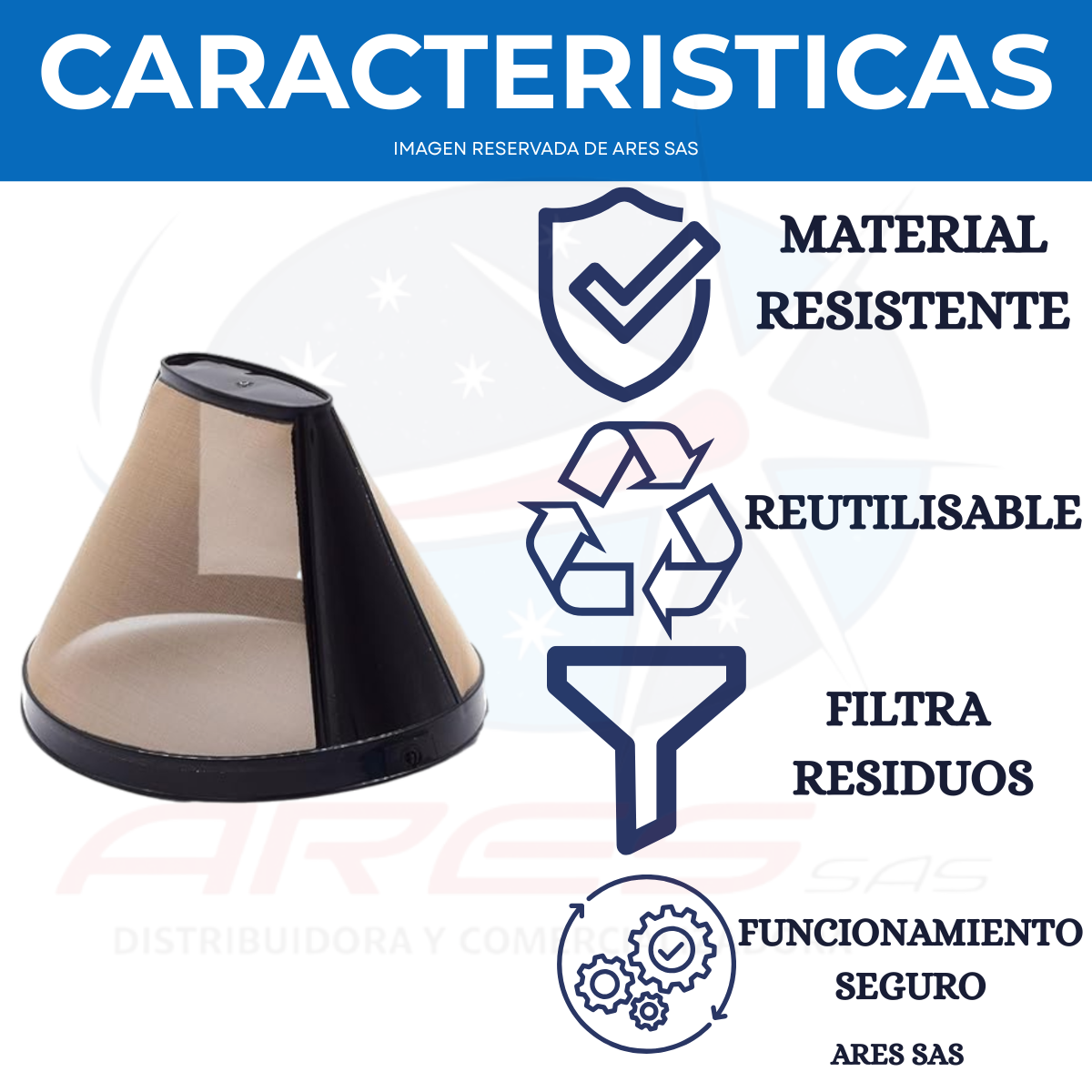Filtro De Cafetera Reutilizable 12 Tazas Para Cuisinart