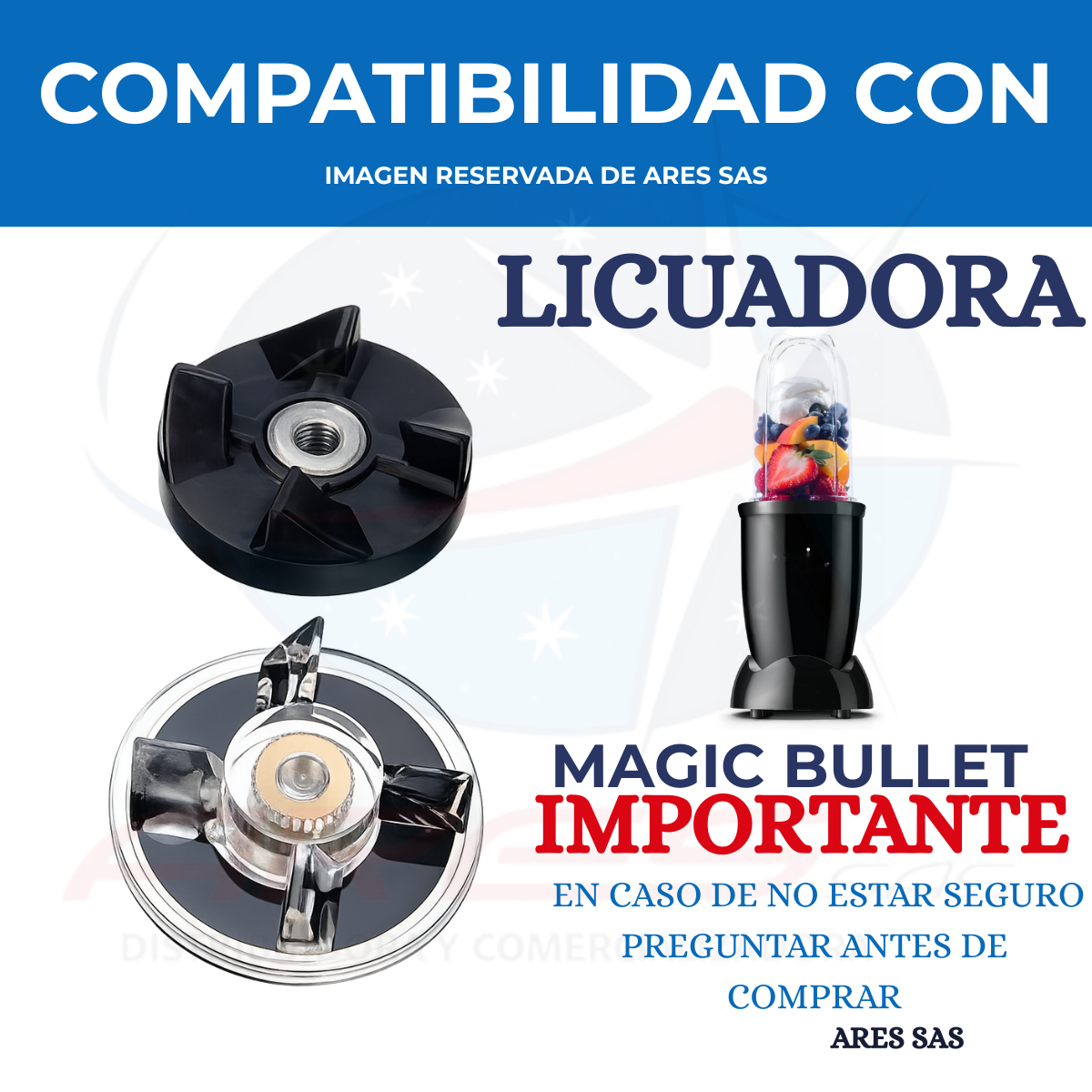 Kit X 2 Acoples Para Licuadora Magic Bullet