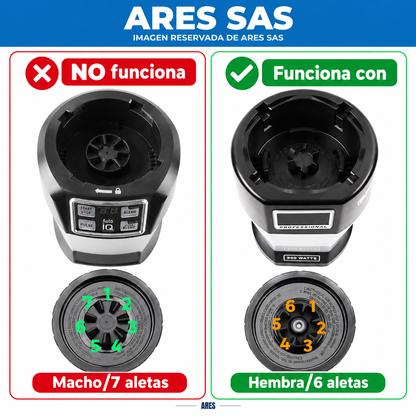 Cuchilla 7 Aletas Para Licuadora  Acople Hembra