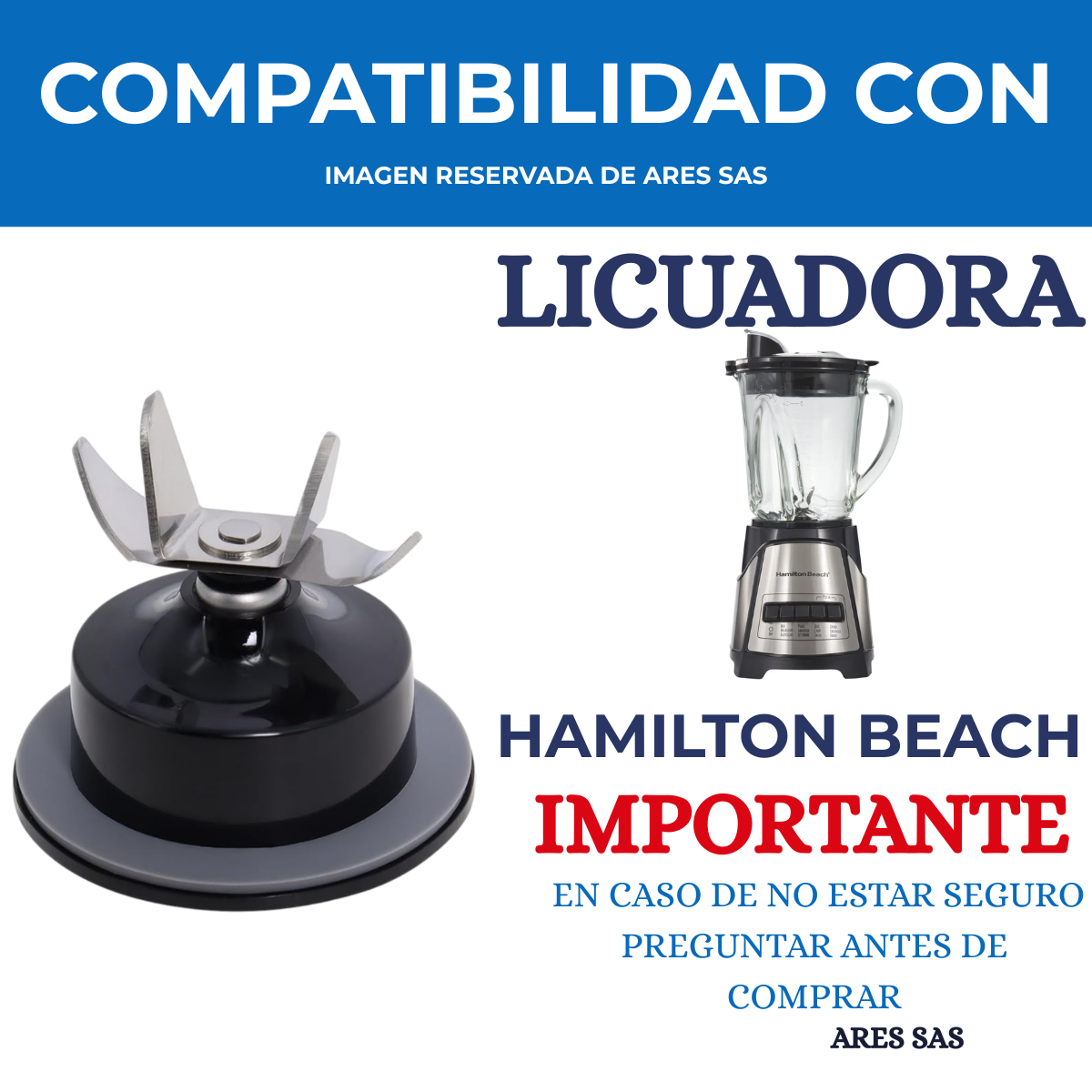 Cuchilla para licuadora Hamilton Beach