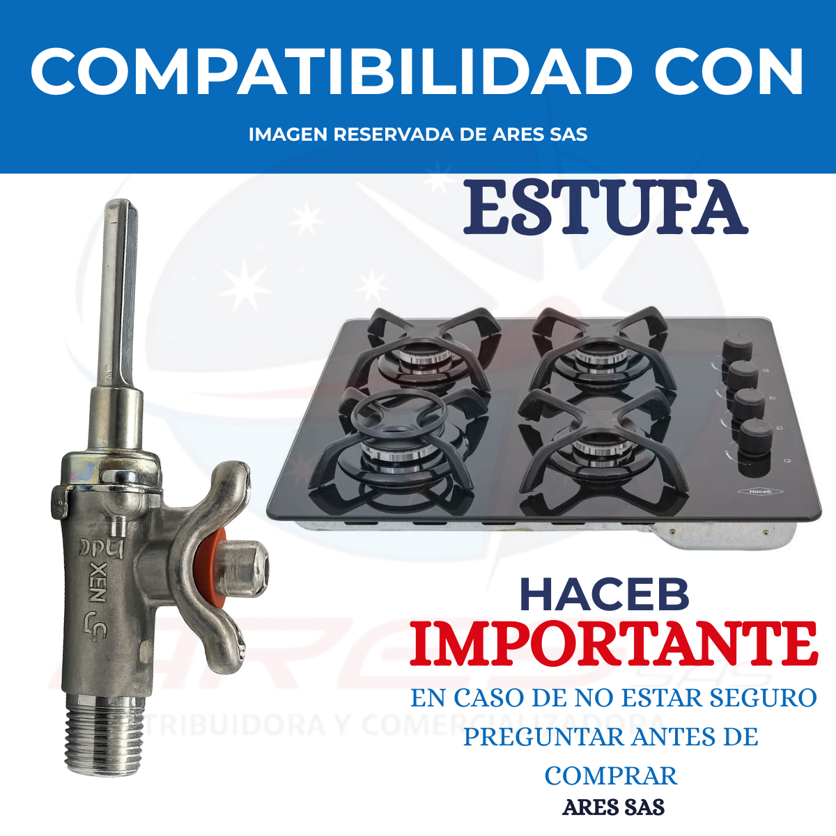 Valvula Recta Para Estufa Haceb