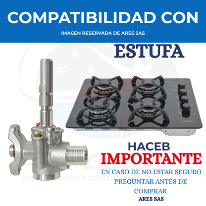 Valvula Brida Corta Aluminio Para Estufa Haceb