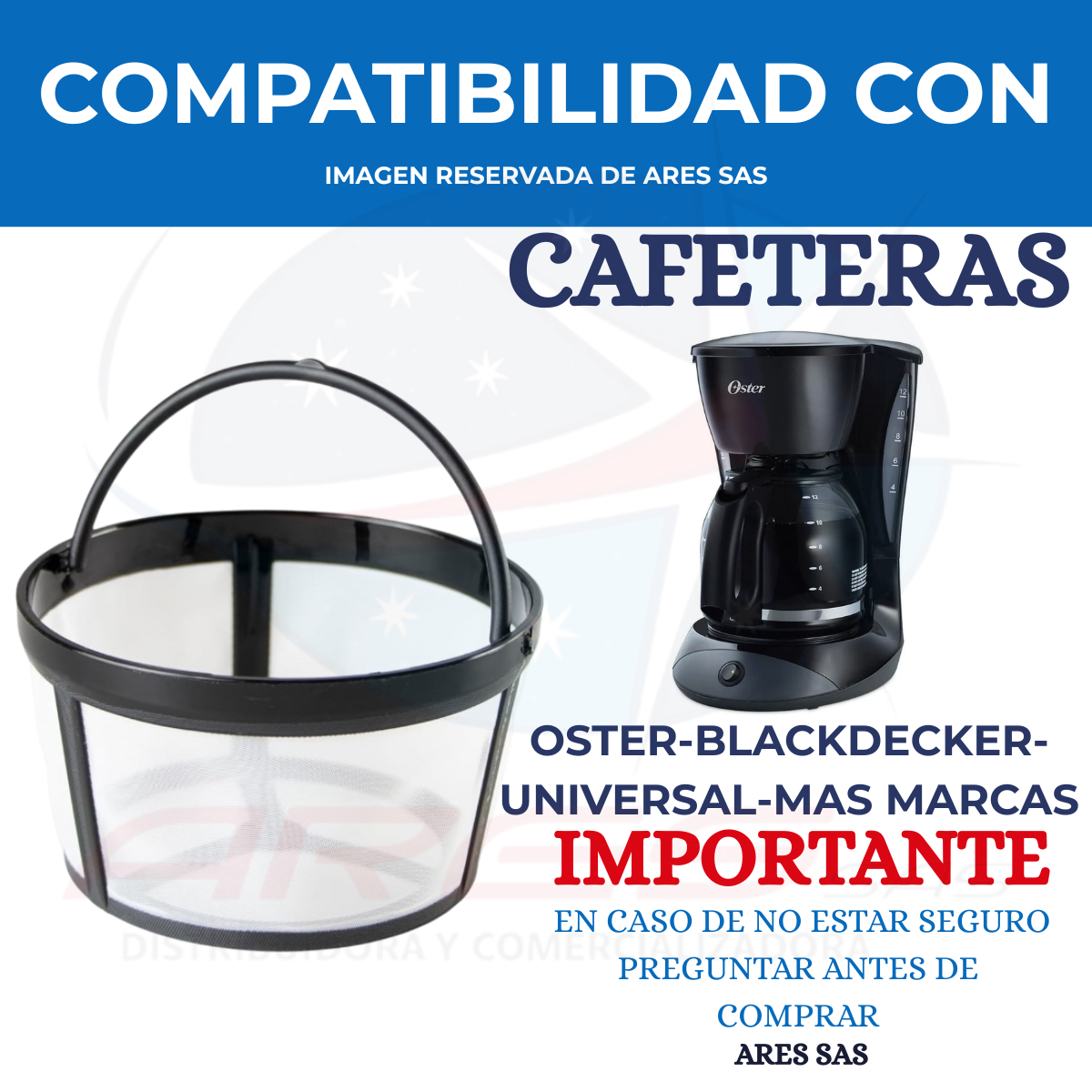 Filtro de cafetera 10-12 Tazas Diversas marcas