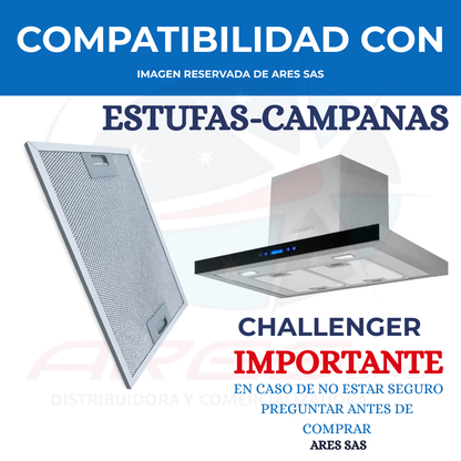 Filtro De Aluminio Original Para Campana Challenger 32*25cm
