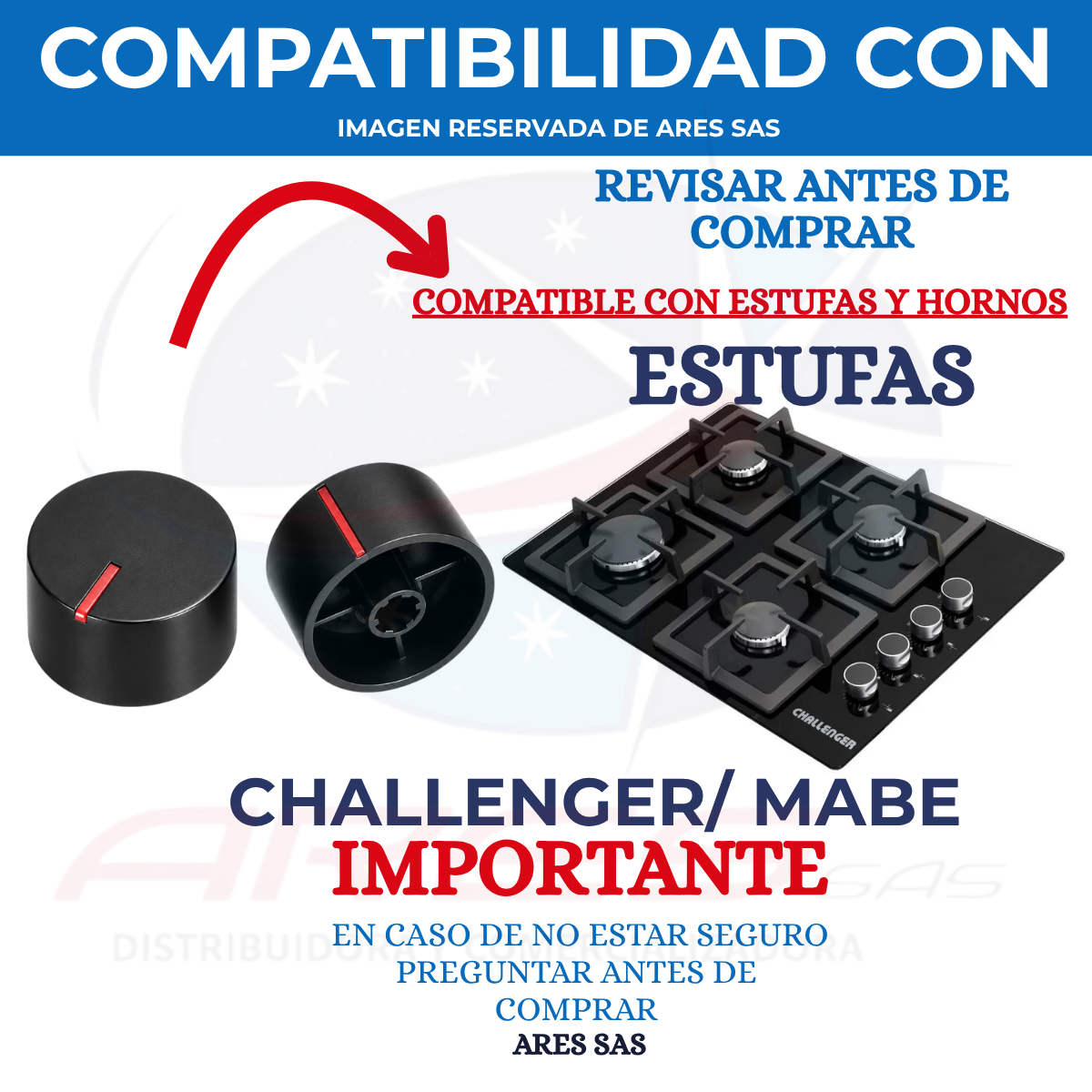 Perilla Negra Para Estufa Challenger X4