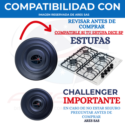 Juego X2 Tapas De Alto Rendimiento Para Estufa Challenger Sp