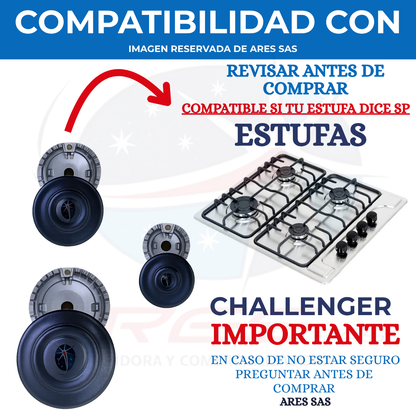 Juego X3 Quemadores + Tapas Challenger Sp