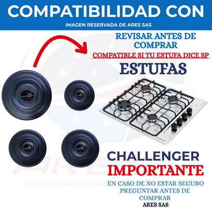 Juego X3 Tapas De Alto Rendimiento Para Estufa Challenger Sp