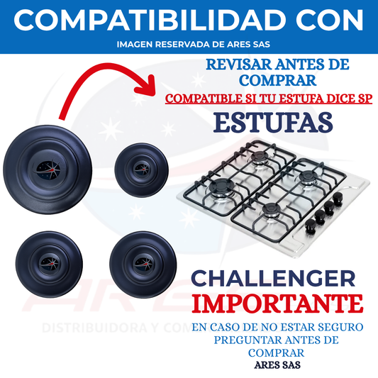 Juego X3 Tapas De Alto Rendimiento Para Estufa Challenger Sp