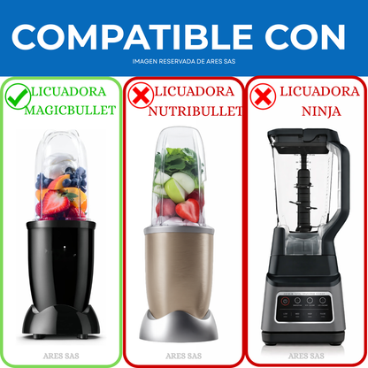 Vaso 22Oz + Cuchilla + Tapa  Para Licuadora MagicBullet