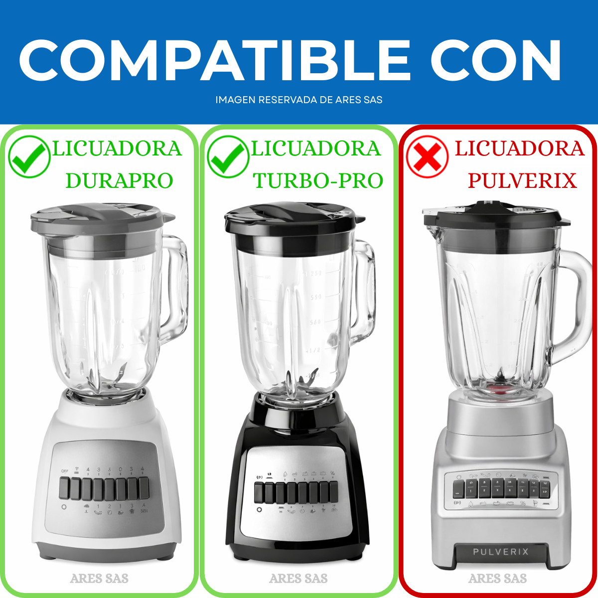 Vaso Vidrio Para Licuadora TurboPro-Fusion