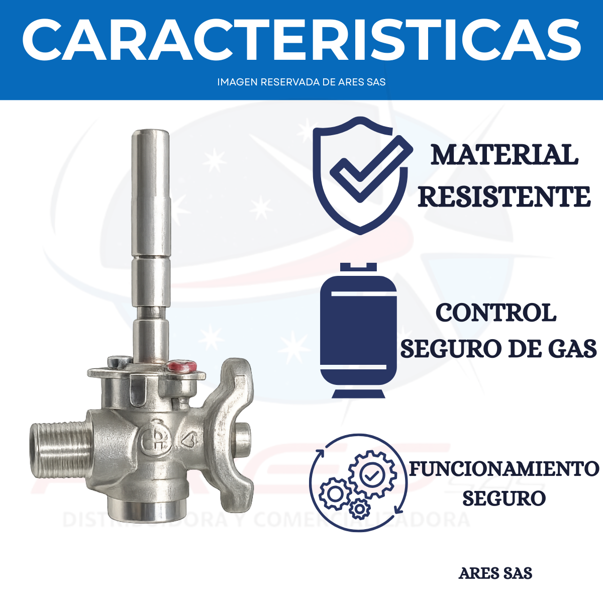 Valvula Brida Larga Aluminio Para Estufa Haceb