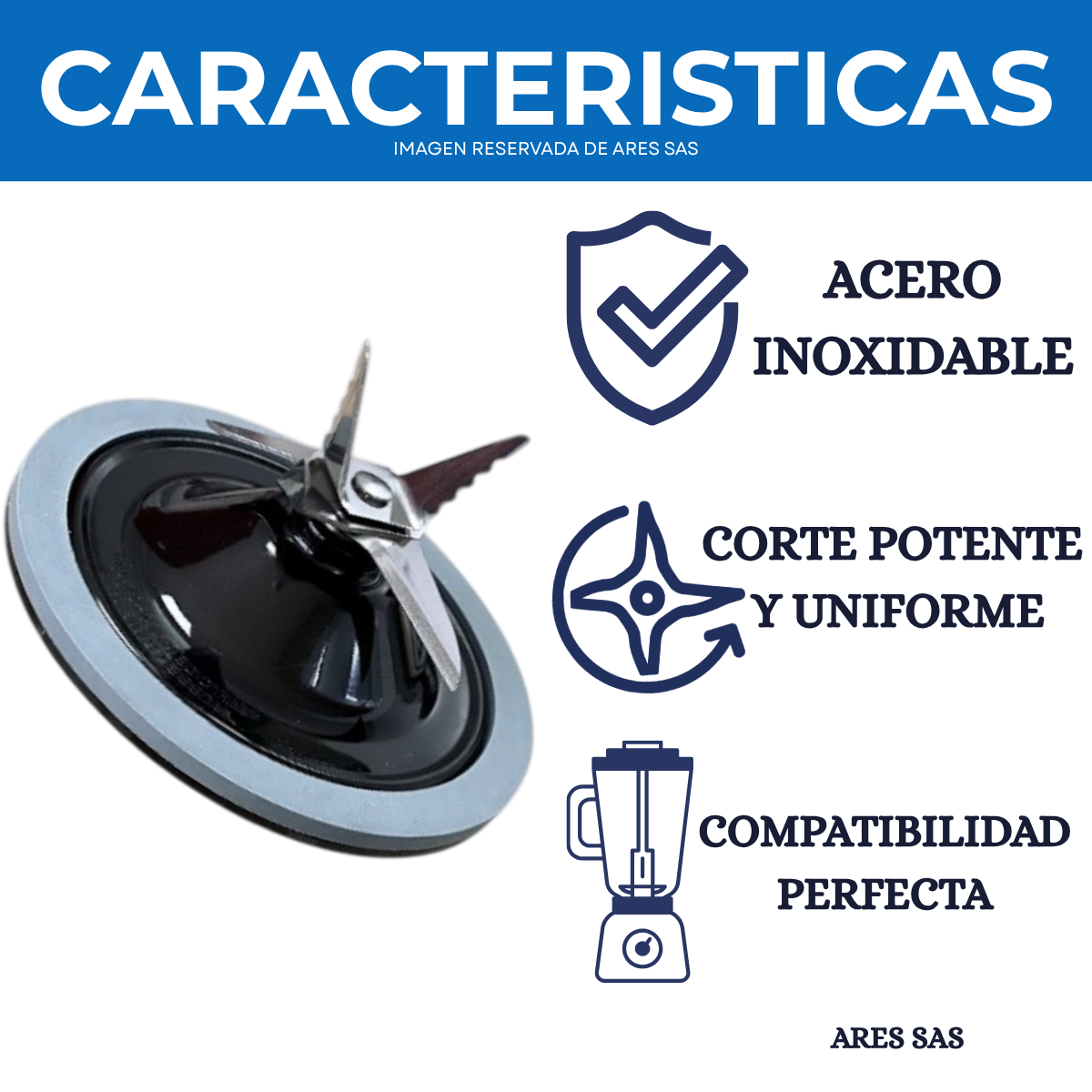 Cuchilla Para Licuadora Imusa Infinyforce XL