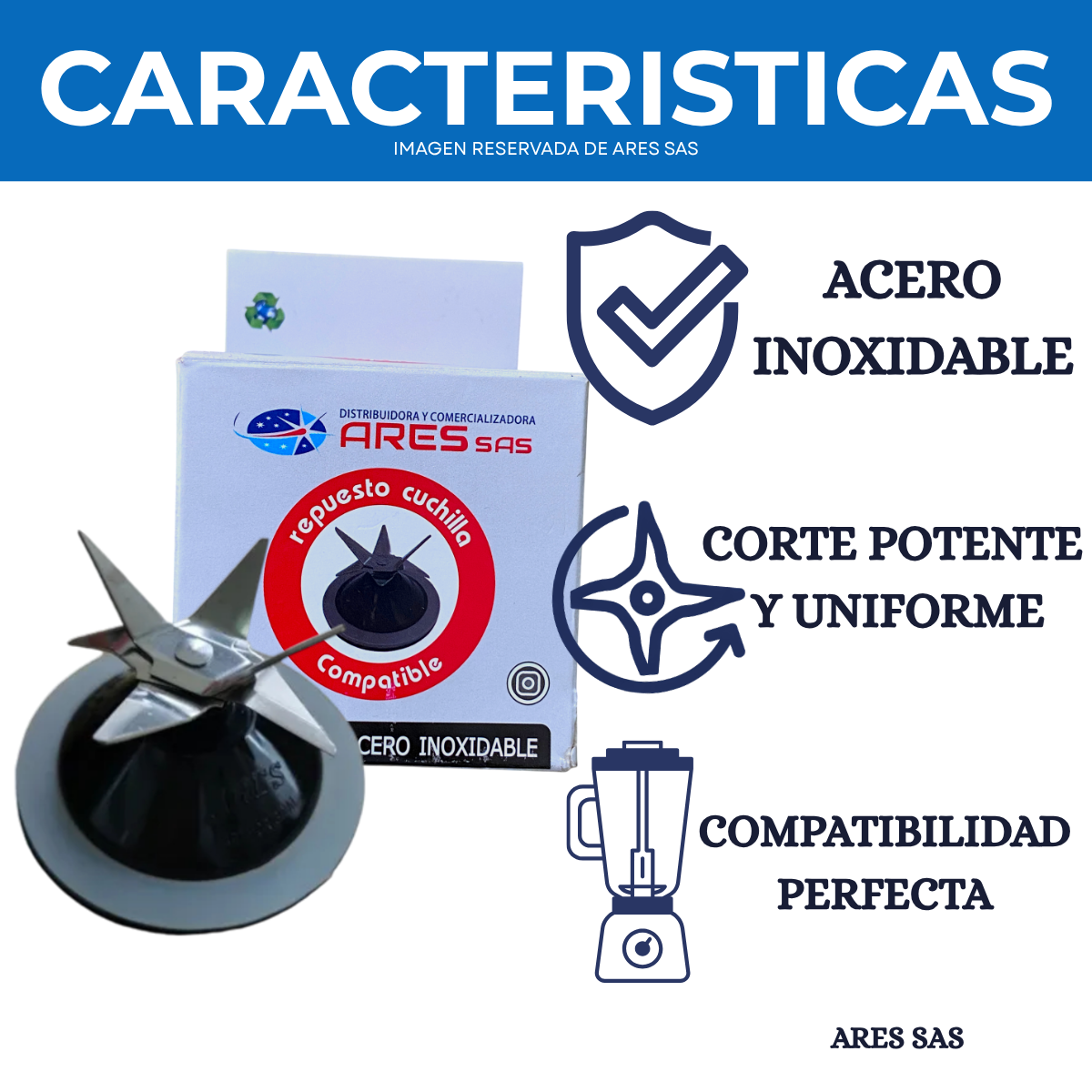 Vaso + Cuchilla Para Licuadora Imusa Infinyforce-Powermix