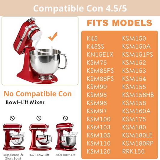 GANCHO DE MASA RECUBIERTO PARA KITCHENAID 4.5 / 5 QT – MODELO K45DH