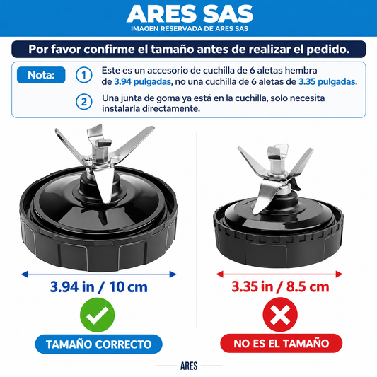Cuchilla 7 Aletas Para Licuadora  Acople Hembra