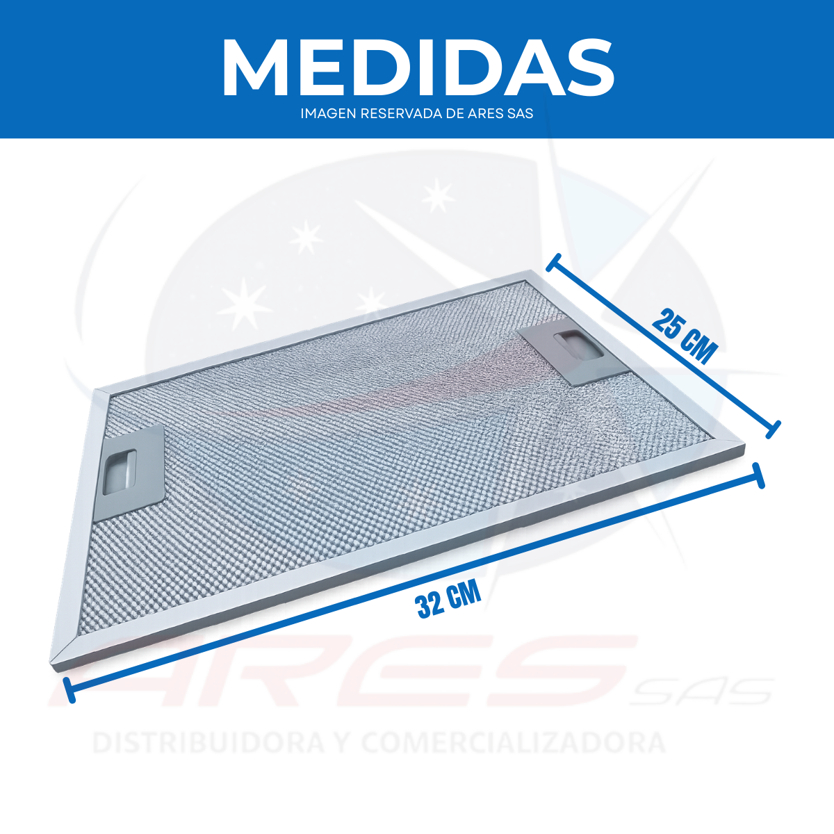 Filtro De Aluminio Original Para Campana Challenger 32*25cm