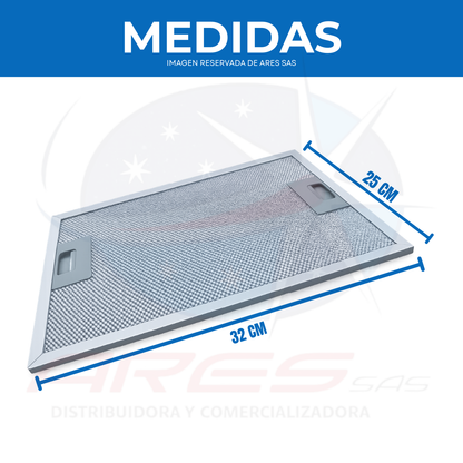 Filtro De Aluminio Original Para Campana Challenger 32*25cm