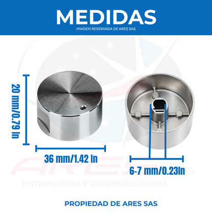 Perilla Plateada Para Estufa y Horno Challenger X4