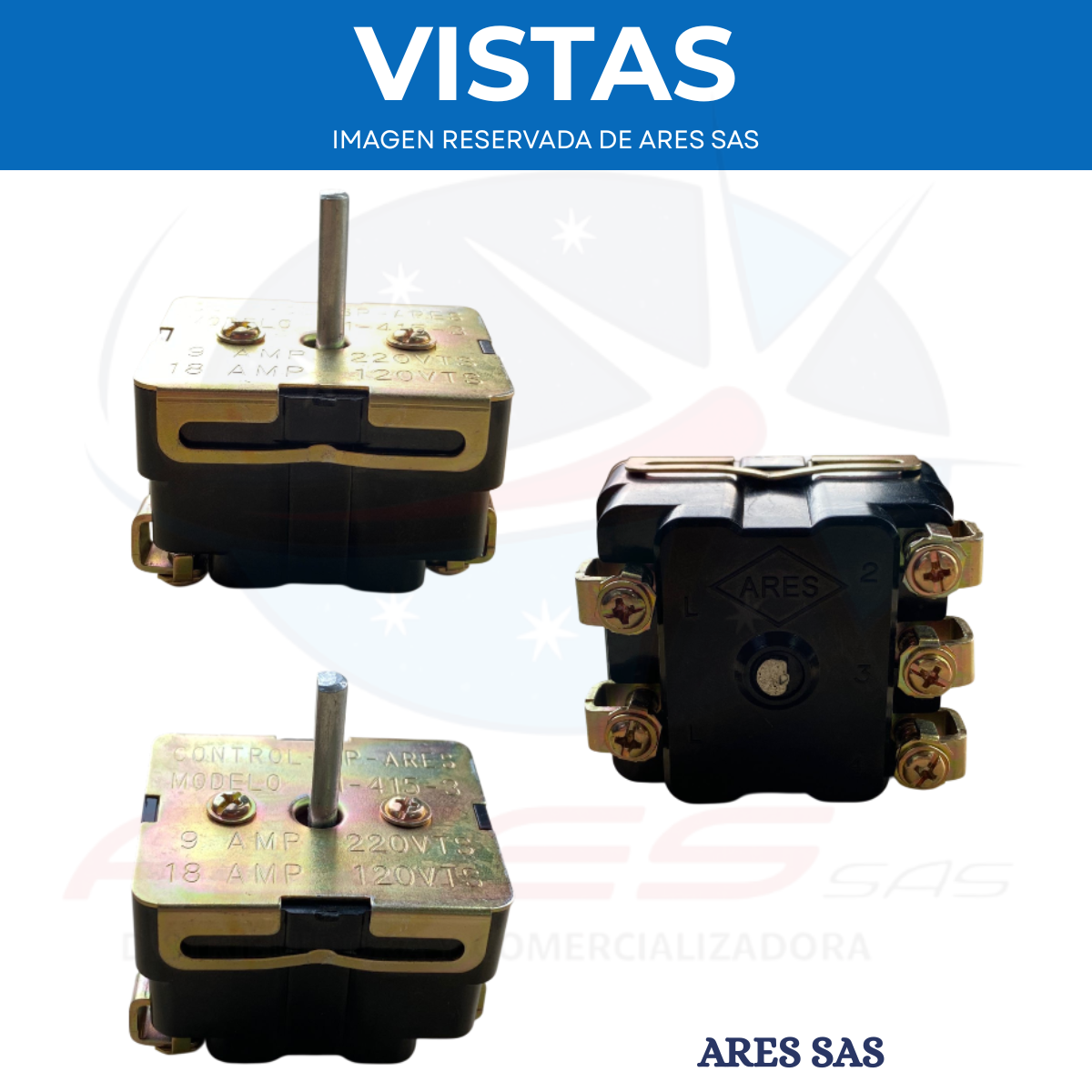 Repuesto Para Estufa Eléctrica Control 3 Calores Antiguo