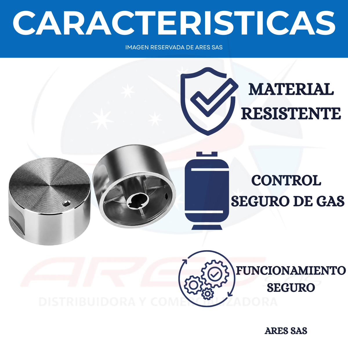 Perilla Plateada Para Estufa y Horno Challenger X4