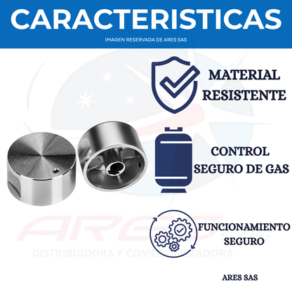 Perilla Plateada Para Estufa y Horno Challenger X4