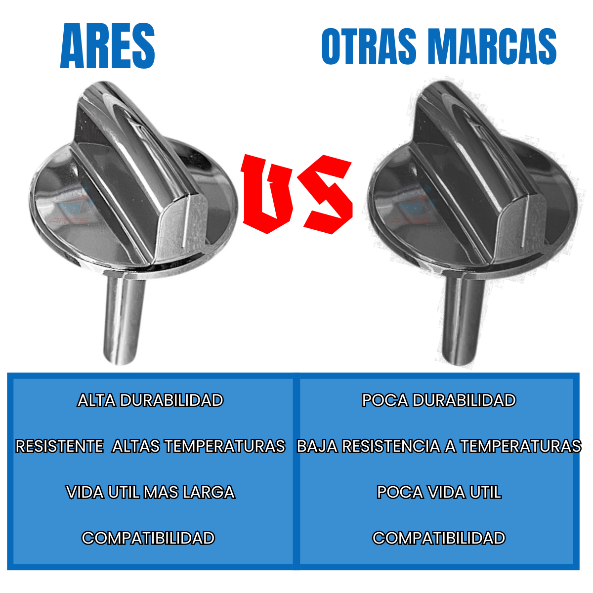 Kit X2 Perillas Cromadas Para Estufa Mabe de Vastago Largo