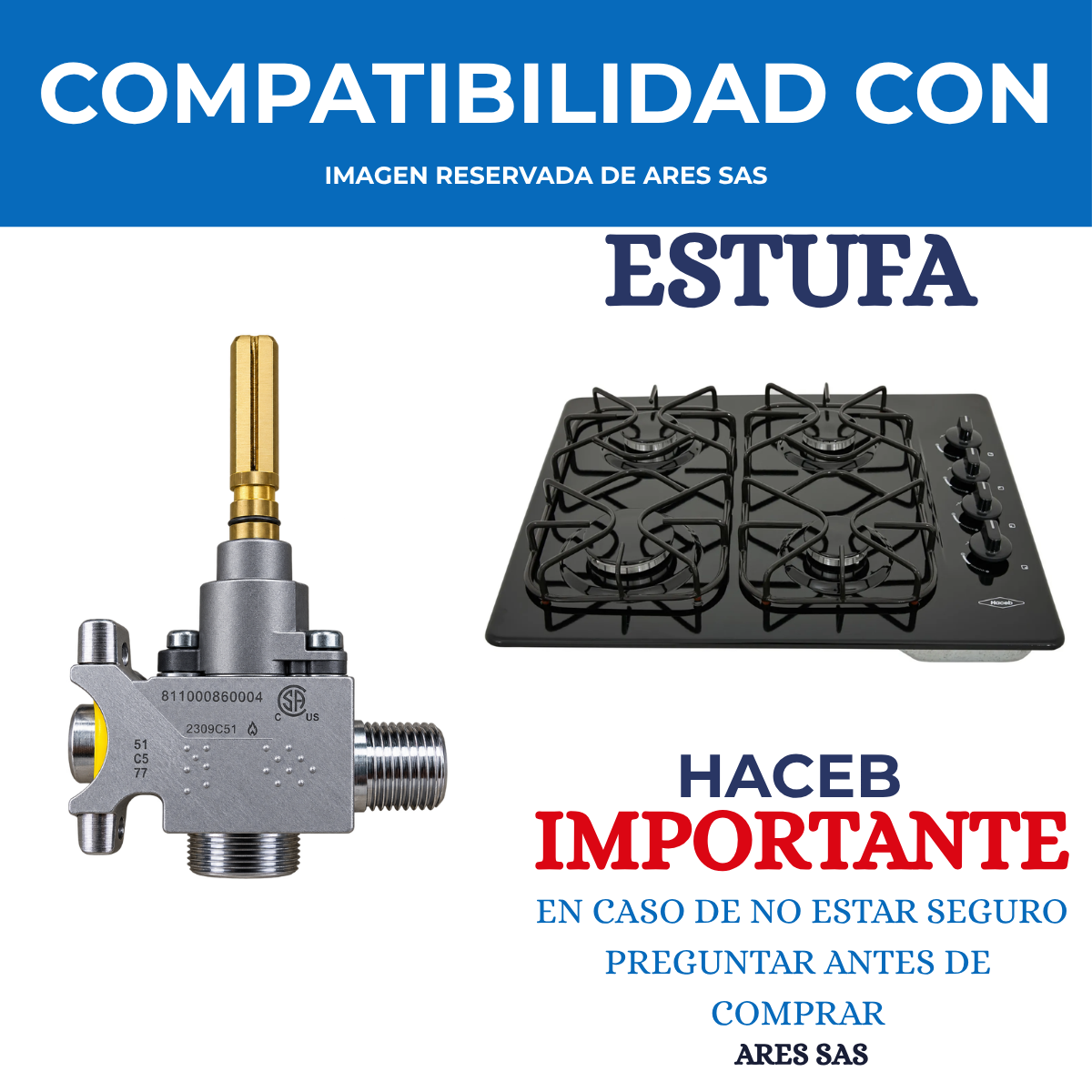 Valvula Cuadrada Para Estufa Haceb