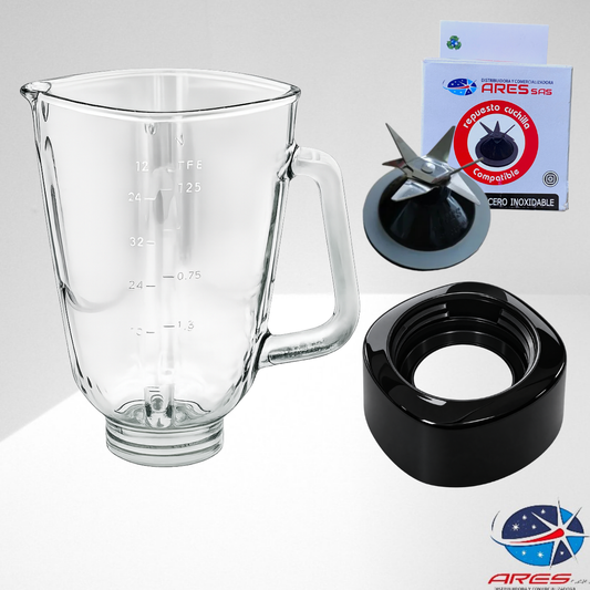 Vaso Vidrio Imusa + Cuchilla + Base Para Licuadora Imusa