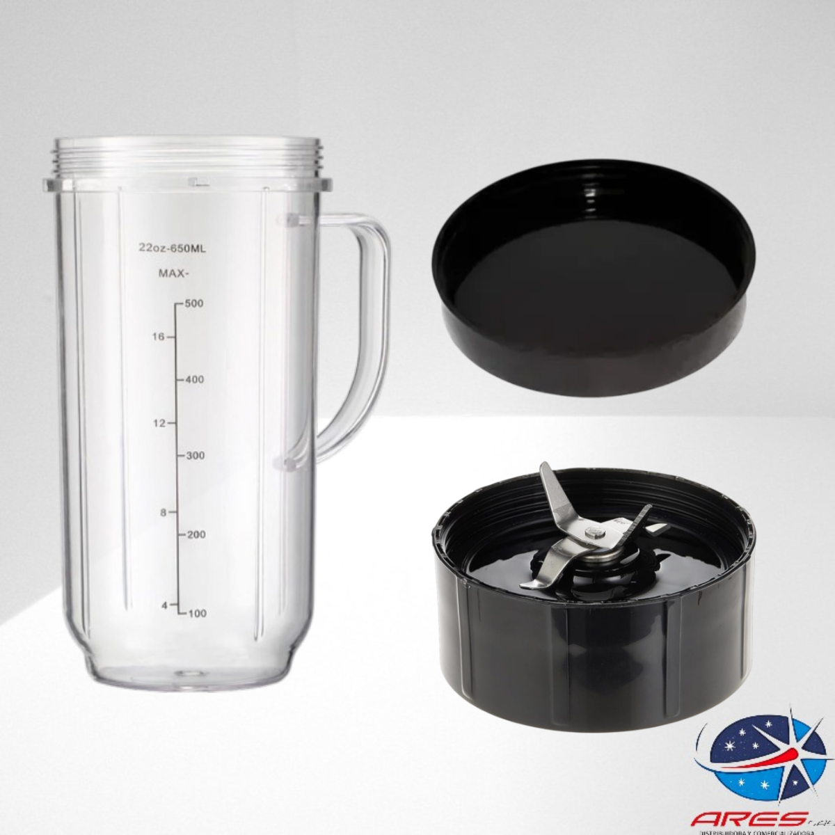 Vaso 22Oz + Cuchilla + Tapa  Para Licuadora MagicBullet