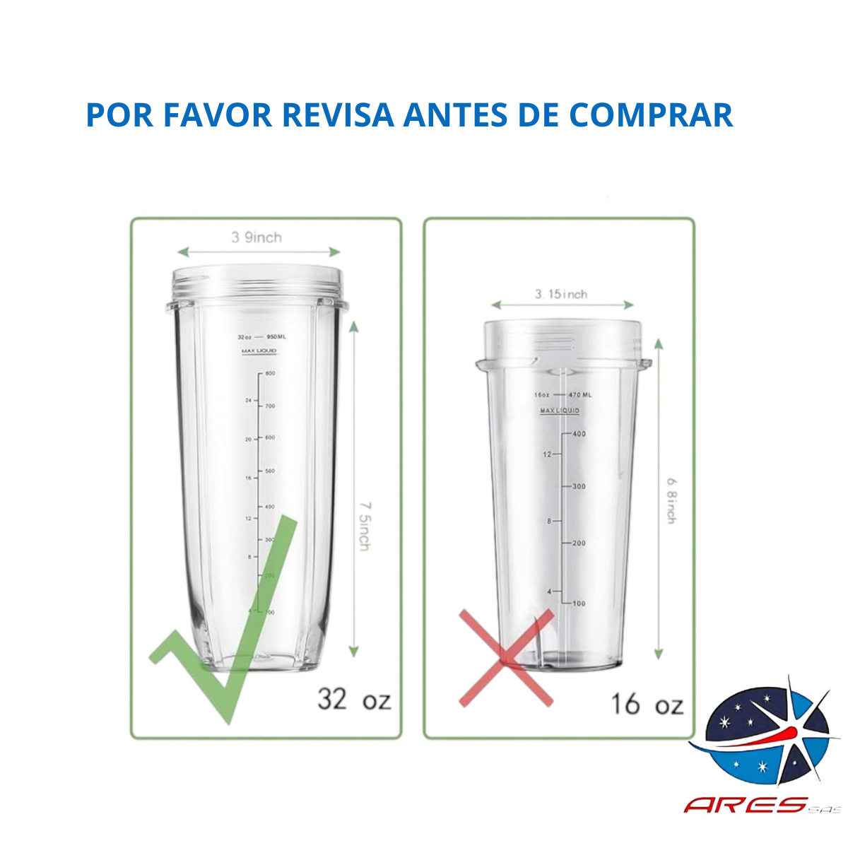 Vaso Para Licuadora Ninja 32 OZ
