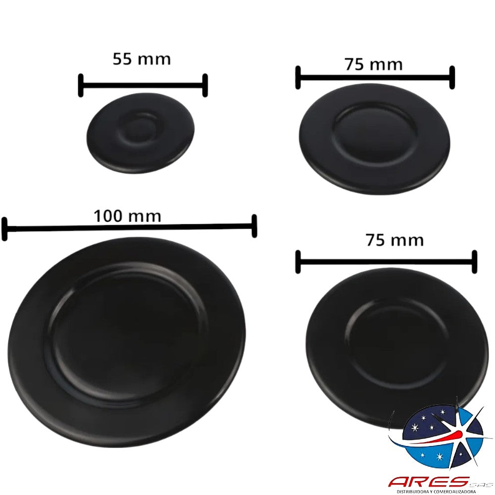 Juego X4 De Tapa Quemador Challenger Para Estufa A Gas